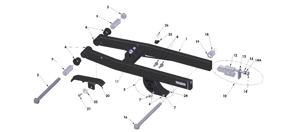 M12 X 195MM AXLE / PIVOT BOLT