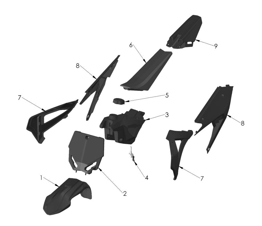 SHROUD SET - LEFT & RIGHT - 2021 KING & 2022 65 - BLACK