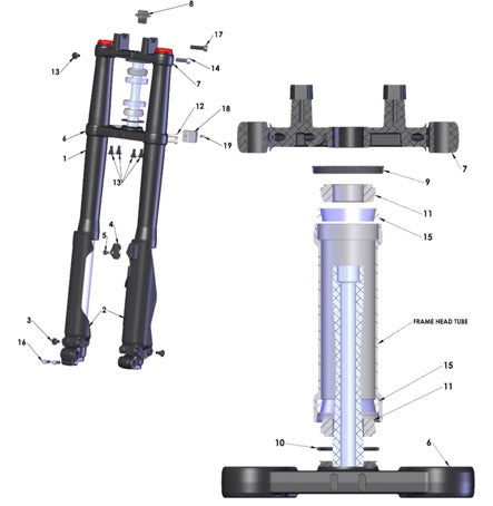 BOLT - STEERING STEM - ALUMINUM - 2019