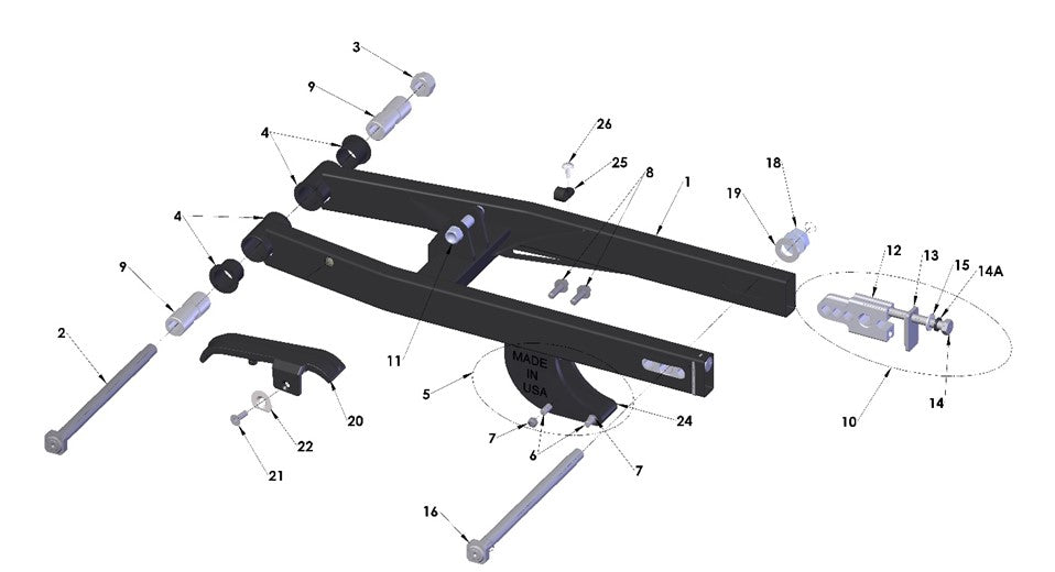 BOLT - TITANIUM - SWINGARM PIVOT and AXLE - CX50