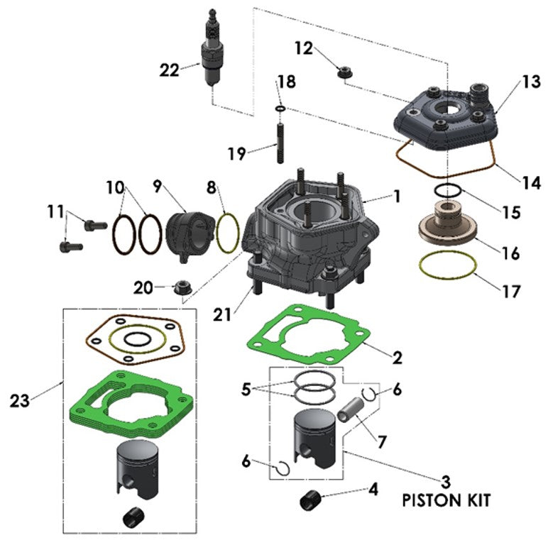 REBUILD KIT - TOP END - VENOM ENGINE - A PISTON