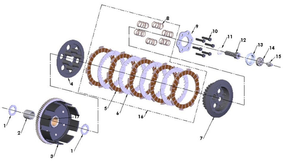 CLUTCH KIT MANUAL SPRINGS, FIBERS, & STEELS