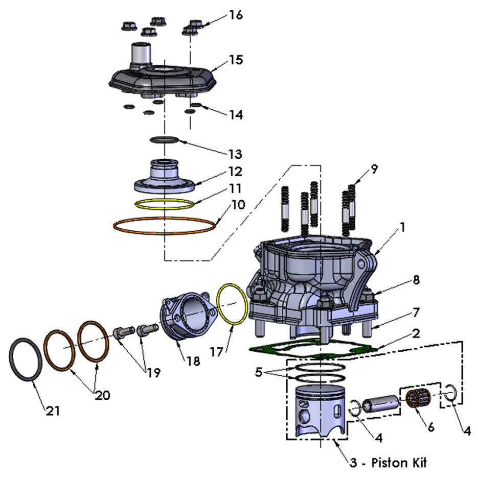 ORING KIT - TOP END - FANG VALVE 65