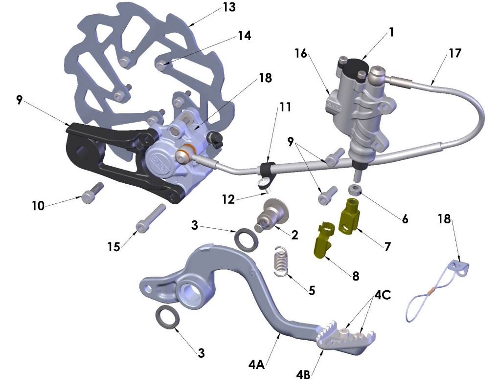 HOSE - REAR BRAKE - BENT - CARD KING
