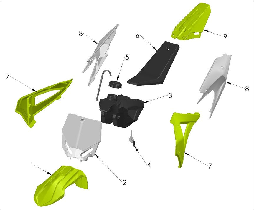 GUARD - FORK - SET  50CC  - 2021 - (NO HARDWARE) FXX