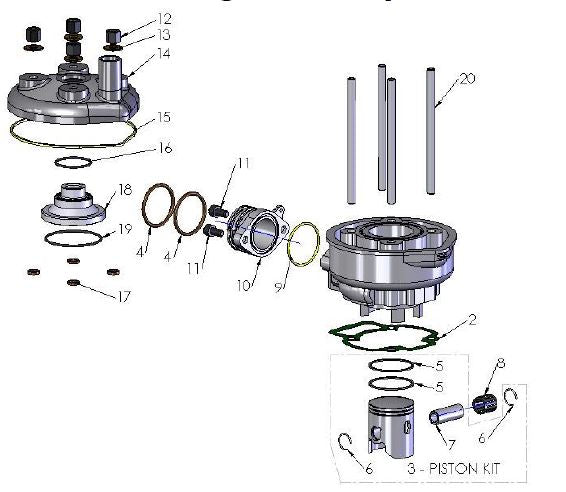 7MM NUT - TALL 4 CYLINDER STUD