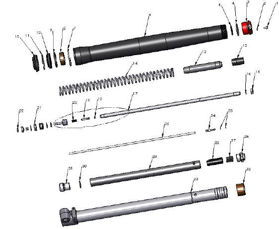 FORK - RING CLIP - SPRING GUIDE RETAINER