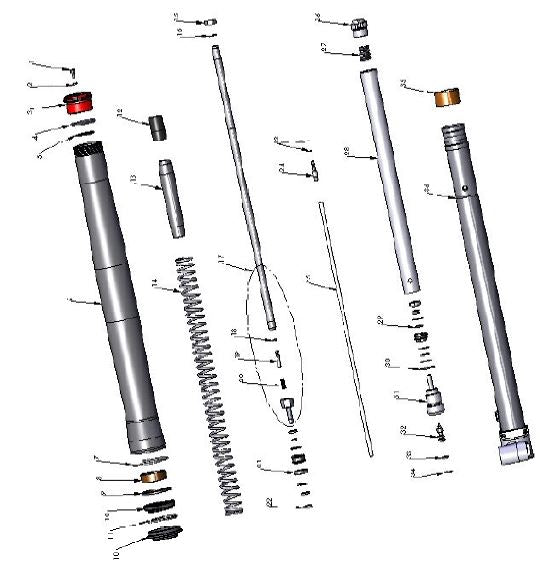FORK ADJUSTMENT SCREW TOP - SHORT