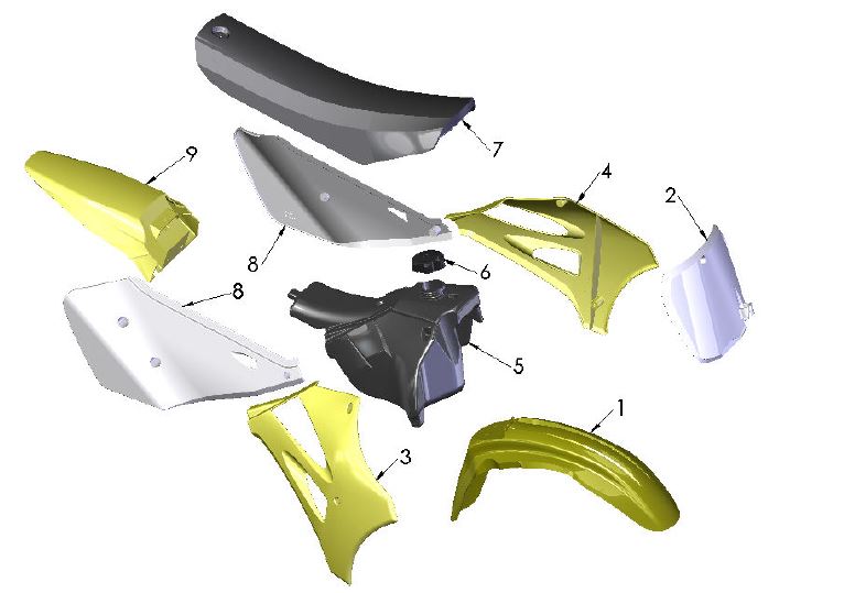 BODYWORK KIT - 2010 - 2018 CX65 - FLO YELLOW