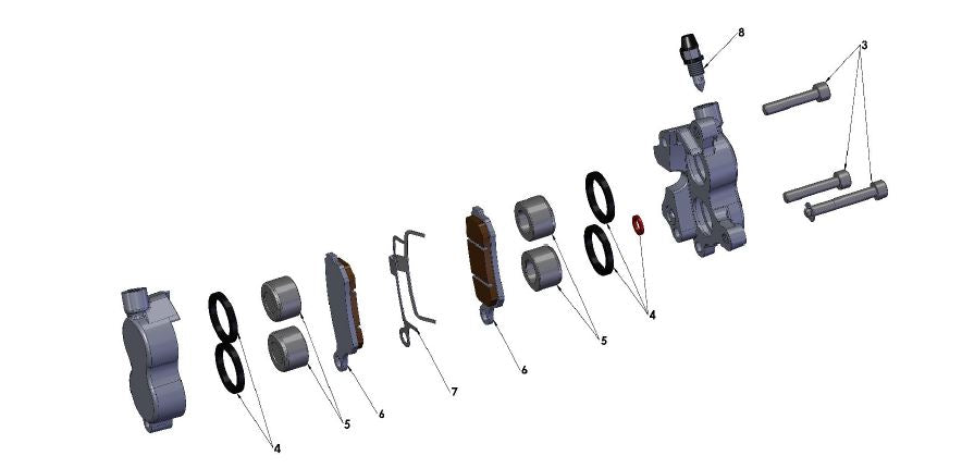 BRAKE ASSY FRONT CX65 (MC-LINE-CALIPER) ZL150