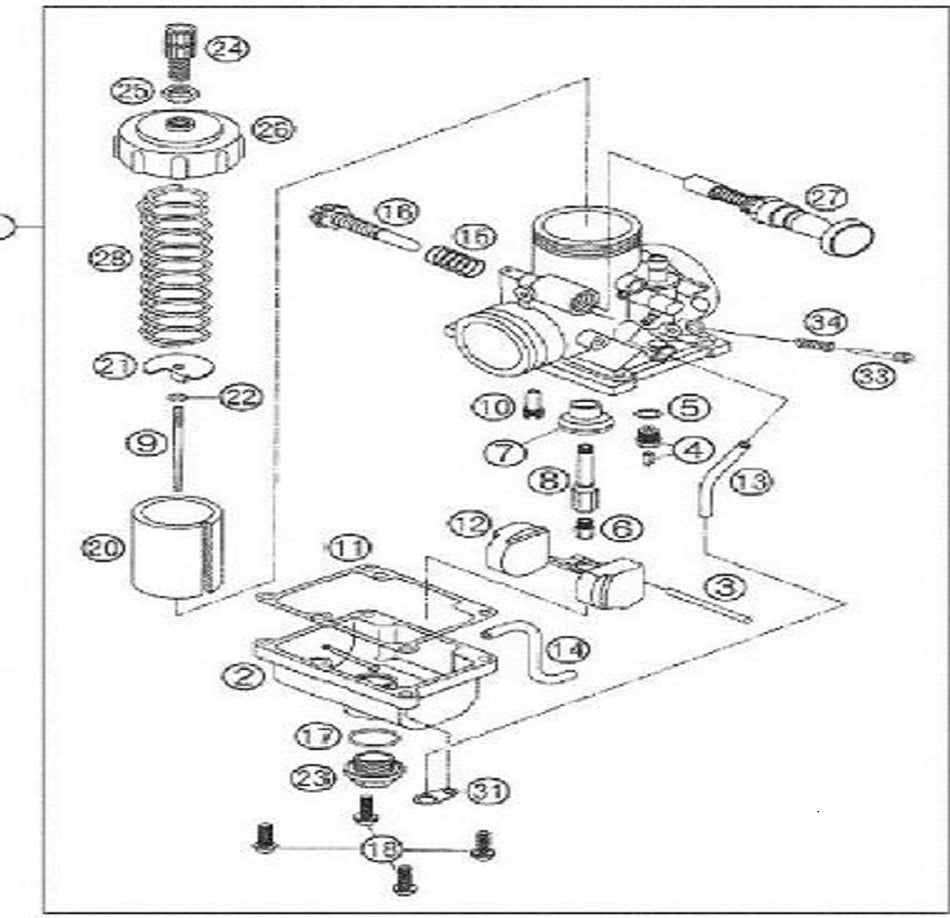 CARBURETOR BORED 26mm MIKUNI WITH 280 MAIN, 42.5 PILOT