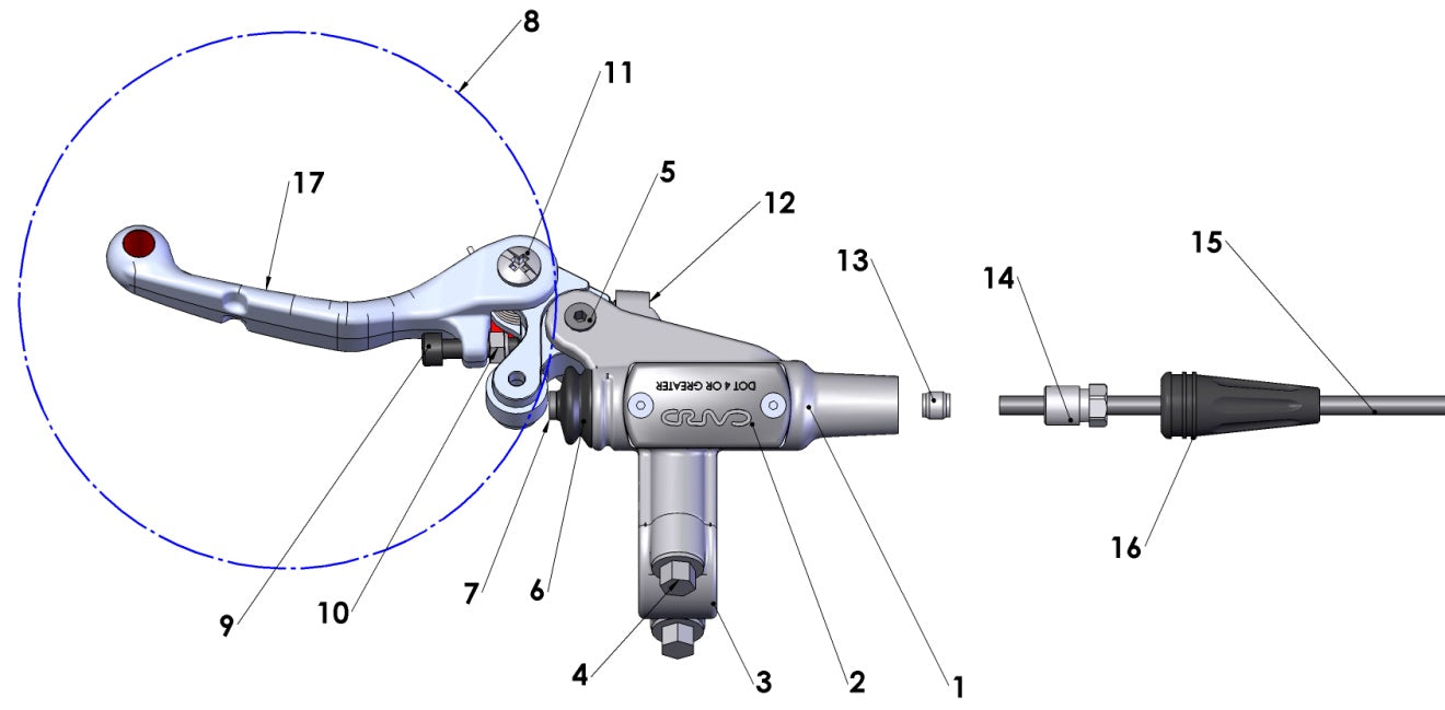 R/B CAC60006 MASTER CYLINDER ASSY - CARD CLUTCH - CX65 9.5mm