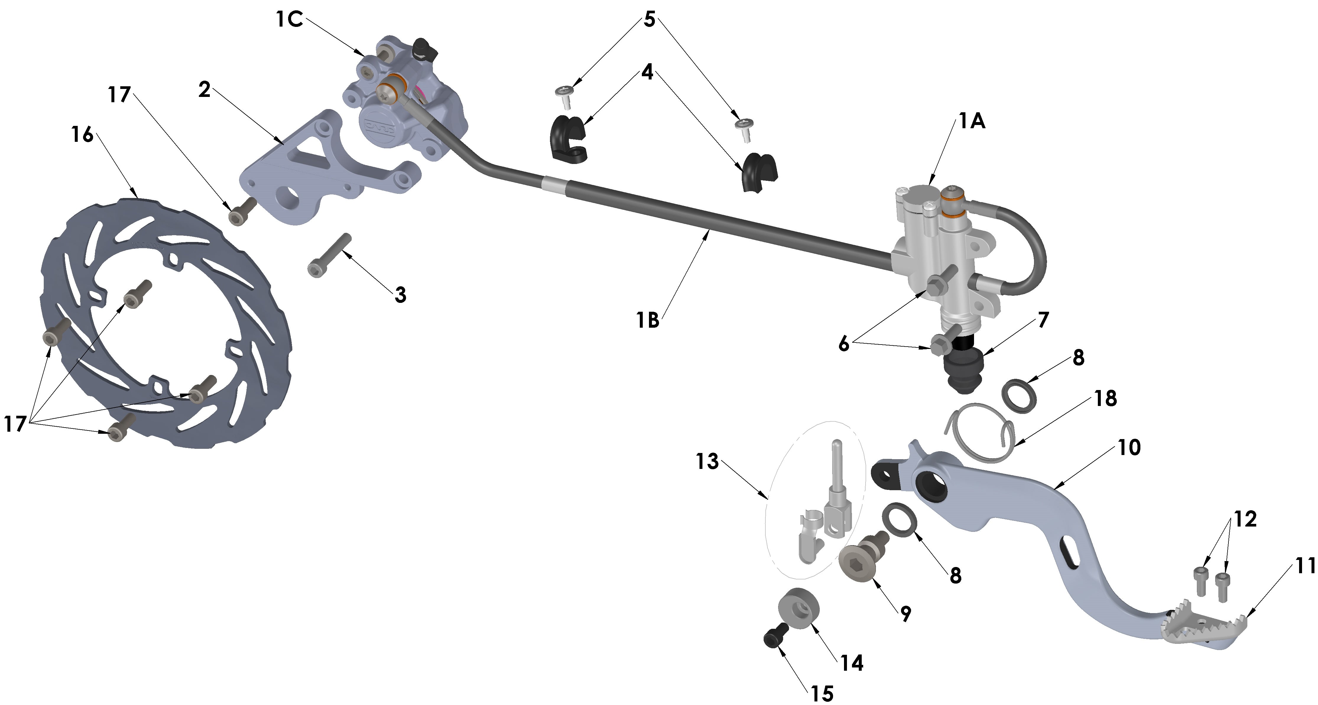 KIT - BANJO BOLT AND WASHERS - CARD 2 PISTON