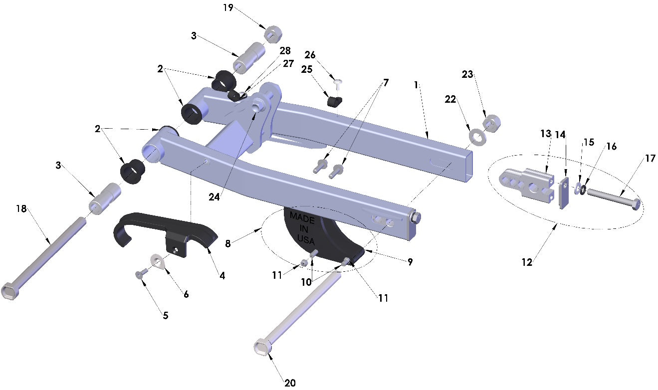 SWINGARM CHAIN GUARD - CX50 - WITH MOHAWK