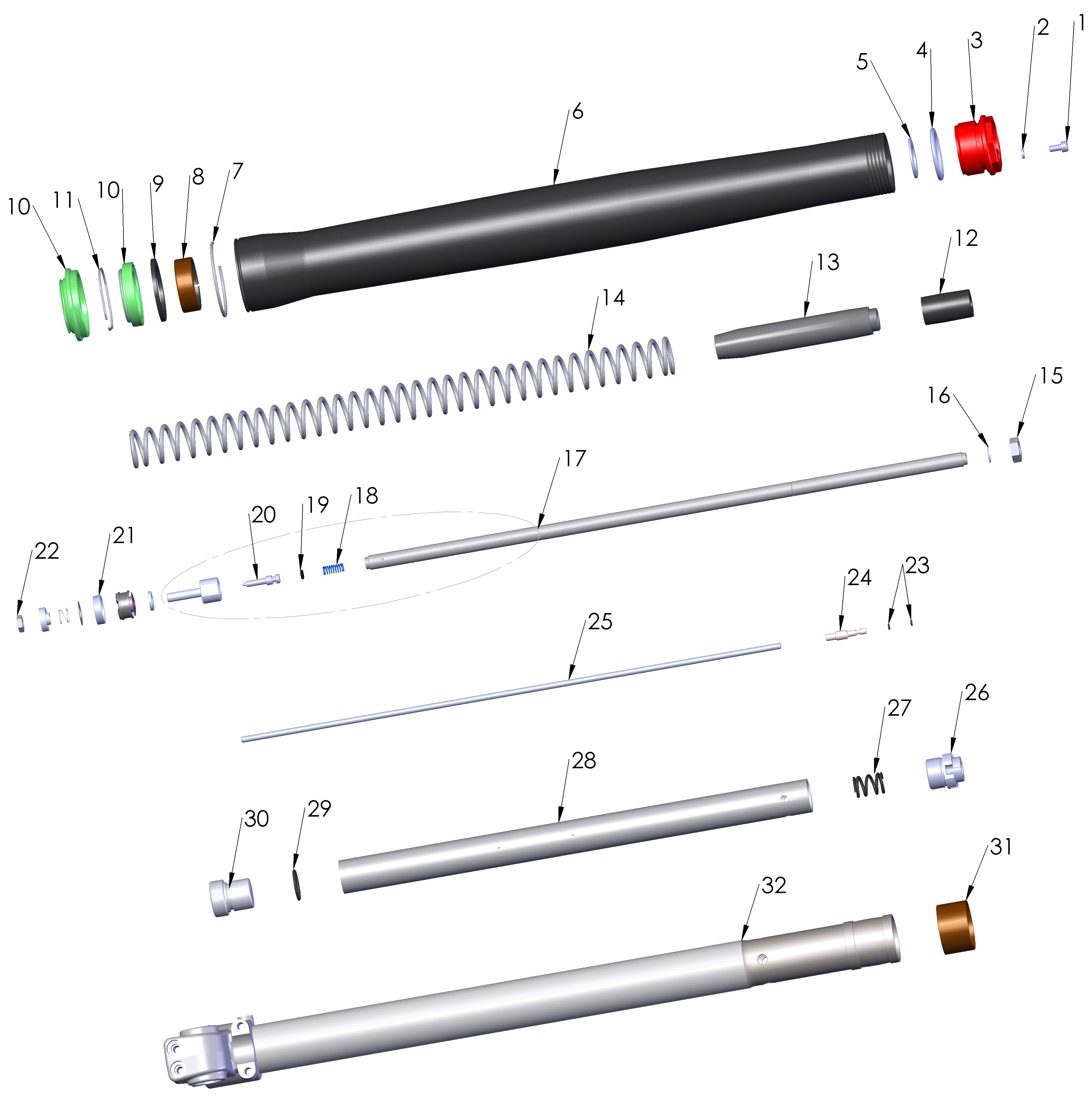 FORK - SEAL & SWIPER KIT - 32MM SKF (1 seal 1 swiper)