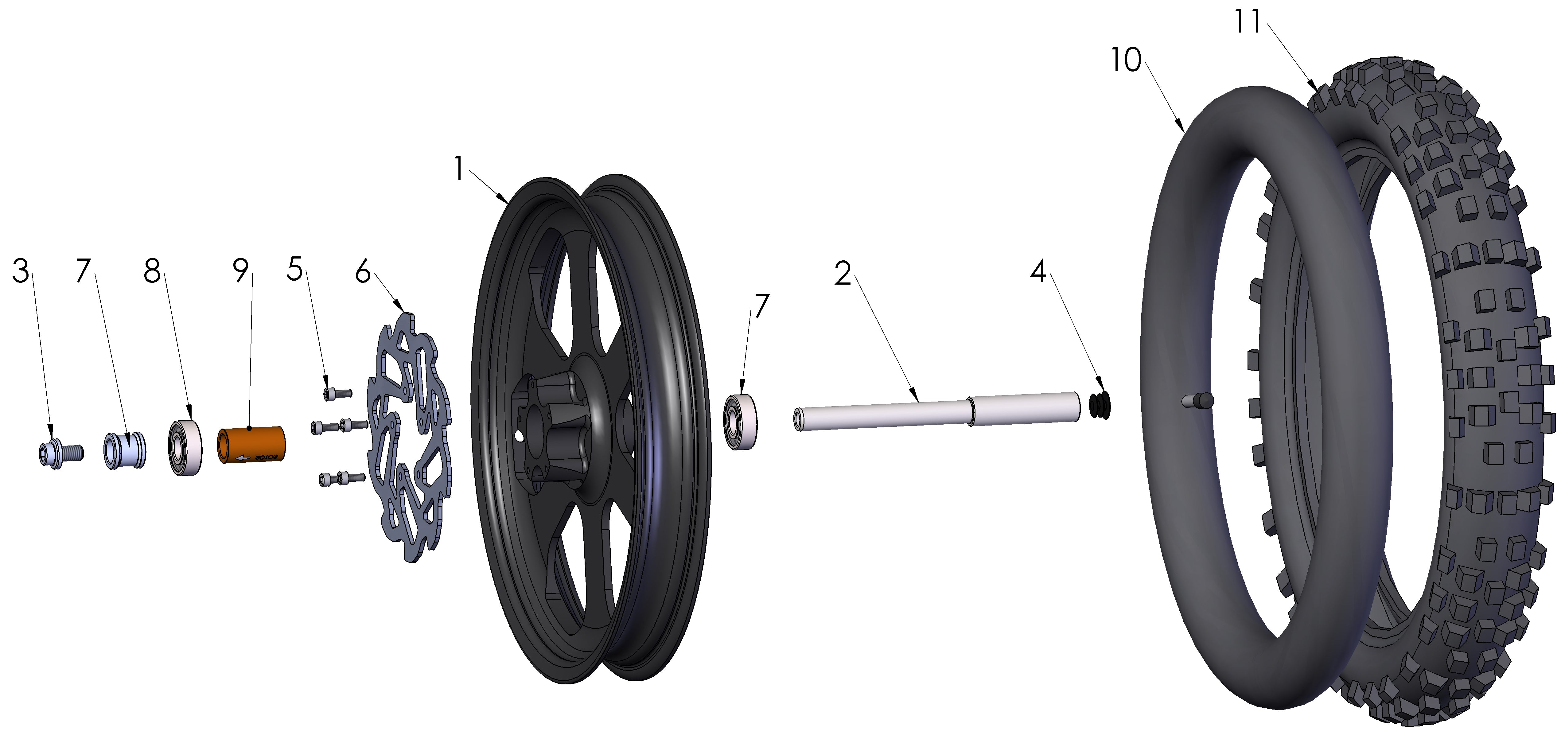 BOLT - M10 X 16 - ALUM - HOLLOW AXLE - BLACK ANODIZE