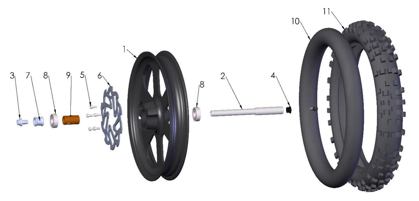 R/B WCKG1200D33 - TIRE - FRONT - 60/100-12- DUNLOP MX3S
