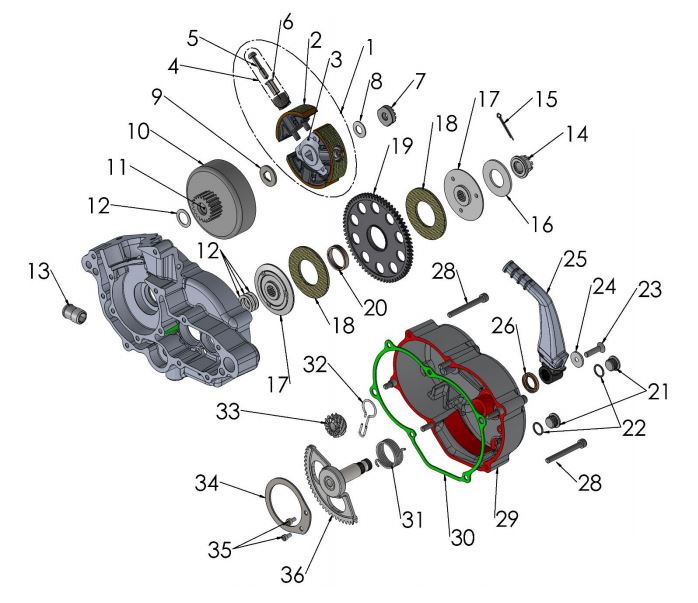 CRANKSHAFT START NUT - CLUTCH NUT