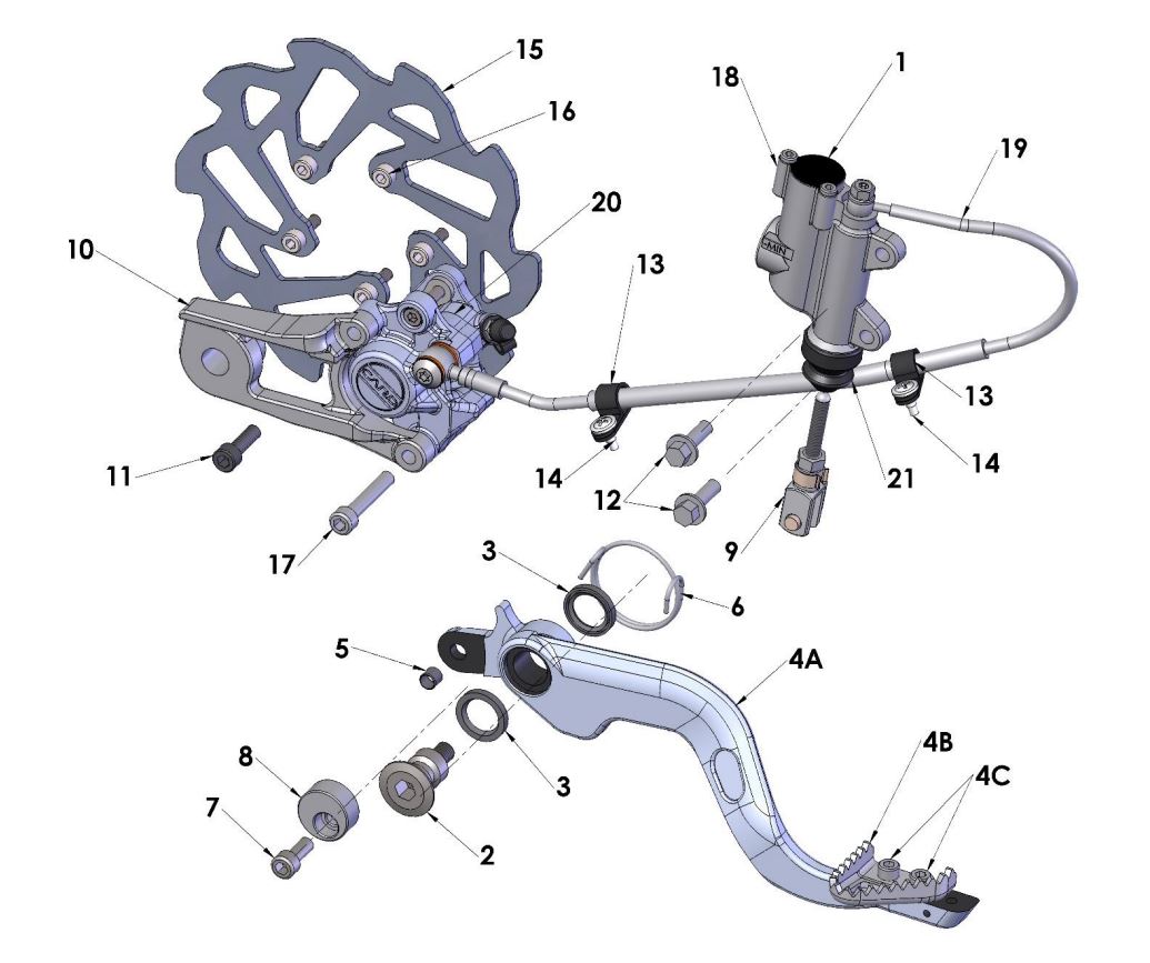 KIT - BANJO BOLT AND WASHERS - CARD 2 PISTON