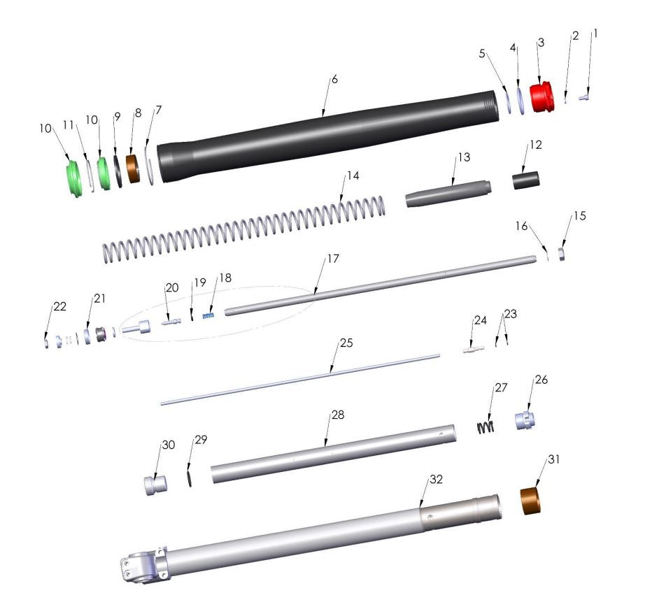 DAMPER ROD ASSEMBLY 37MM