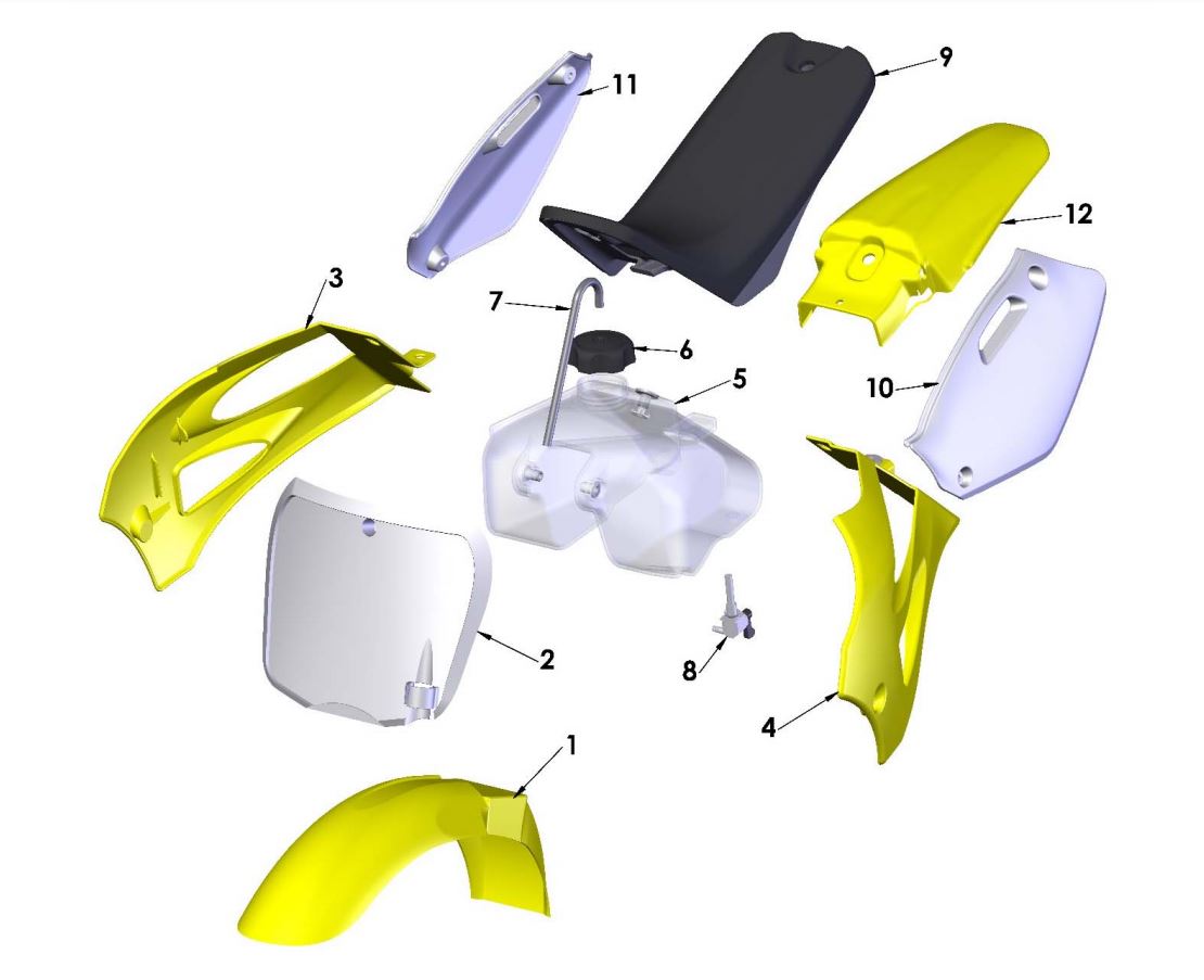 FENDER - FRONT YELLOW DRILLED WIDE - 2019 CX50