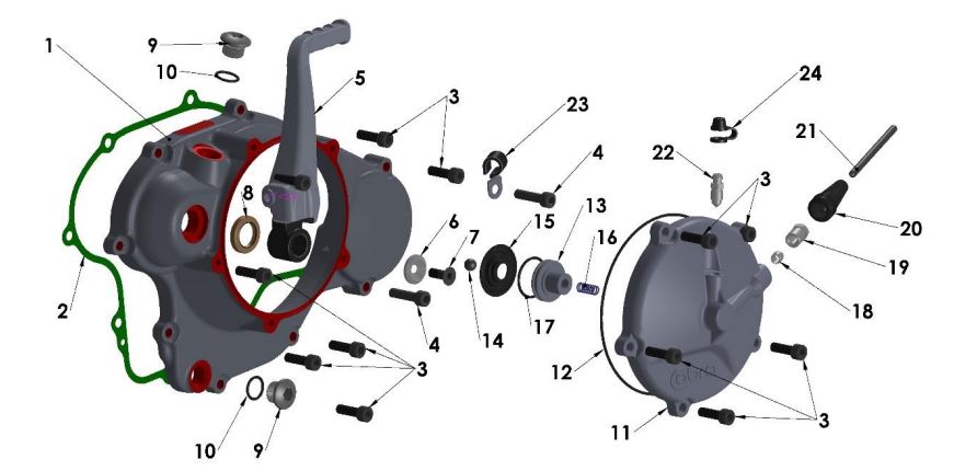 R/B ECC60239 -CLUTCH COVER - CX65 2015 - W/O BEARING OR SEAL