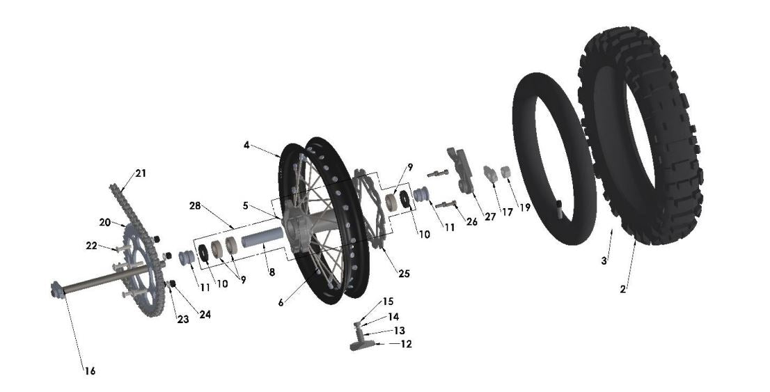 TIRE - REAR - 80/100-12 - DUNLOP MX33