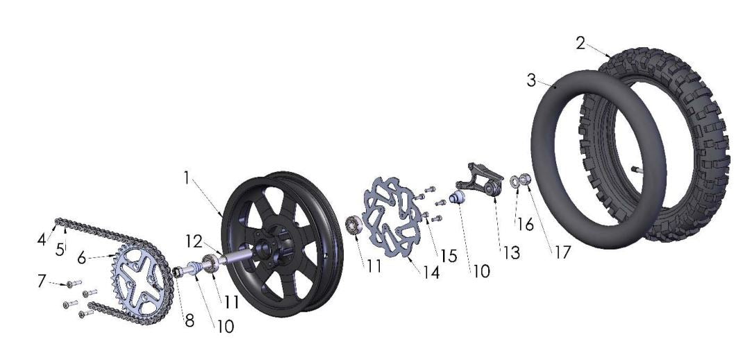 BOLT KIT - REAR SPROCKET - FLAT HEAD- CX50